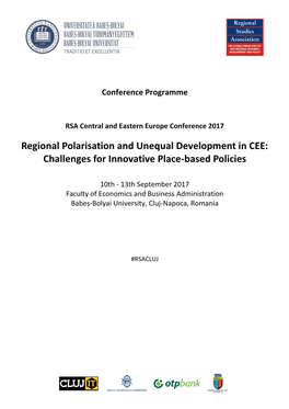 Regional Polarisation and Unequal Development in CEE: Challenges for Innovative Place-Based Policies