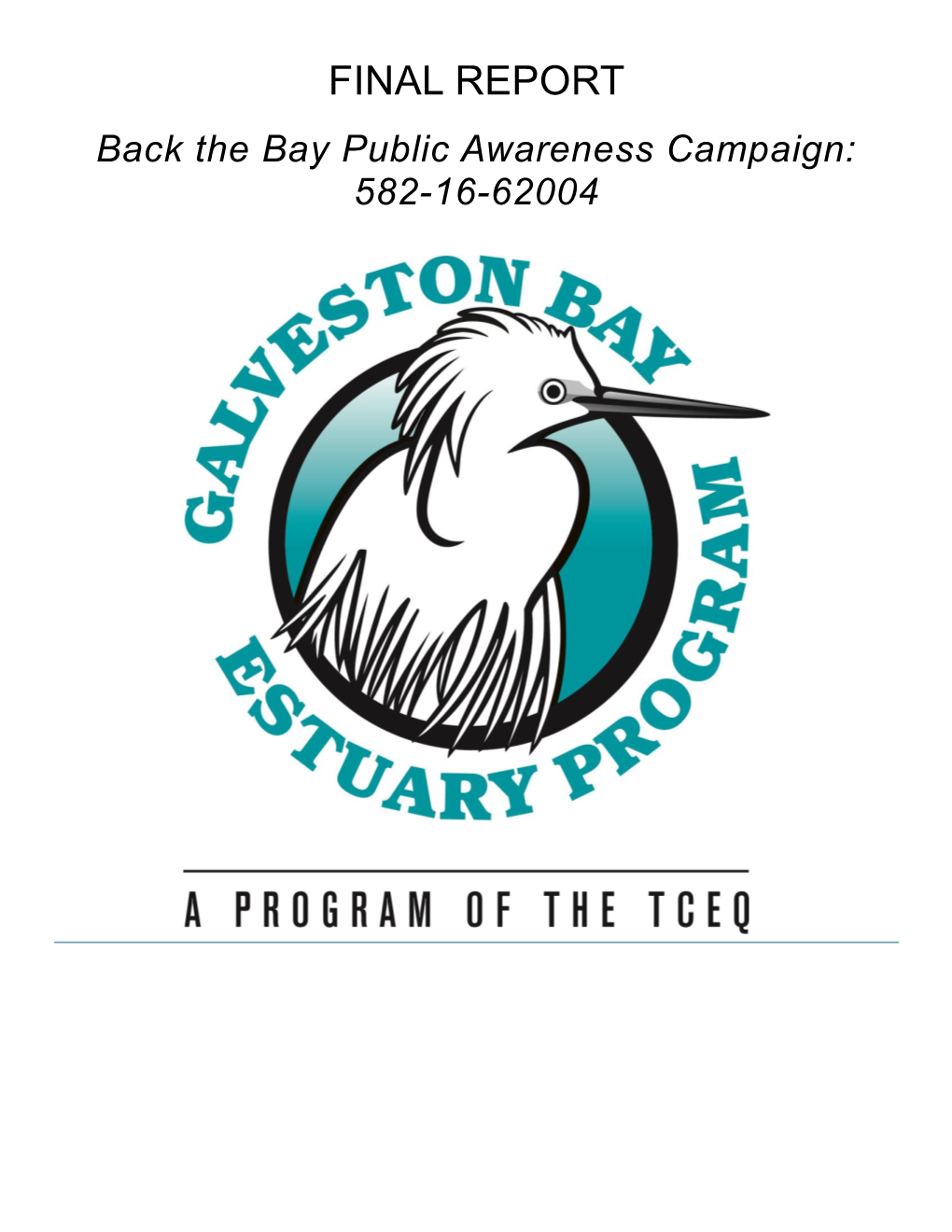 Galveston Bay Public Awareness Campaign Back the Bay Final Report