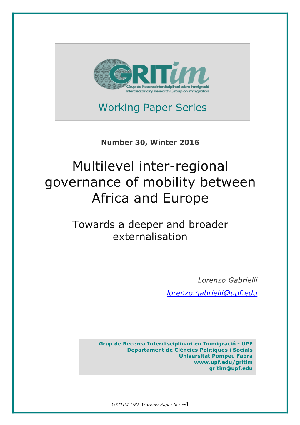 Multilevel Inter-Regional Governance of Mobility Between Africa and Europe