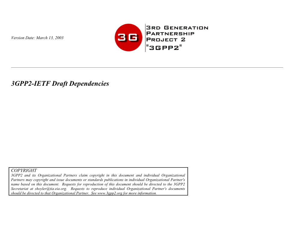 3GPP2-IETF Draft Dependencies
