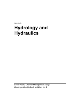 Hydrology and Hydraulics