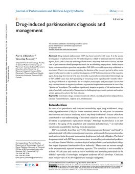 Drug-Induced Parkinsonism: Diagnosis and Management