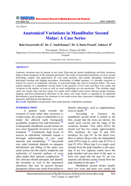 Anatomical Variations in Mandibular Second Molar: a Case Series