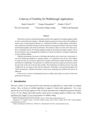 A Survey of Visibility for Walkthrough Applications