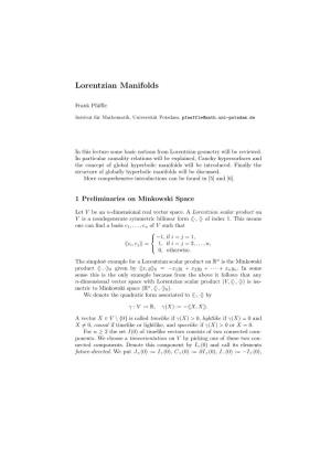 Lorentzian Manifolds