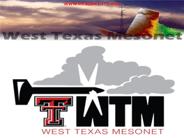 West Texas Mesonet Overview