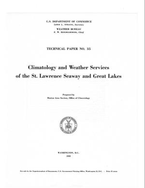 Cliidatology and Weather Services of the St. Lawrence Seaway and Great Lal~Es