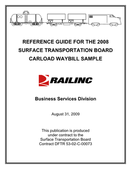 Reference Guide – 2008 Waybill Sample