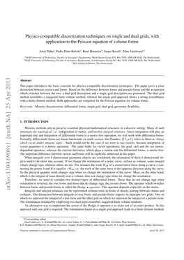 Physics-Compatible Discretization Techniques on Single and Dual Grids, with Application to the Poisson Equation of Volume Forms