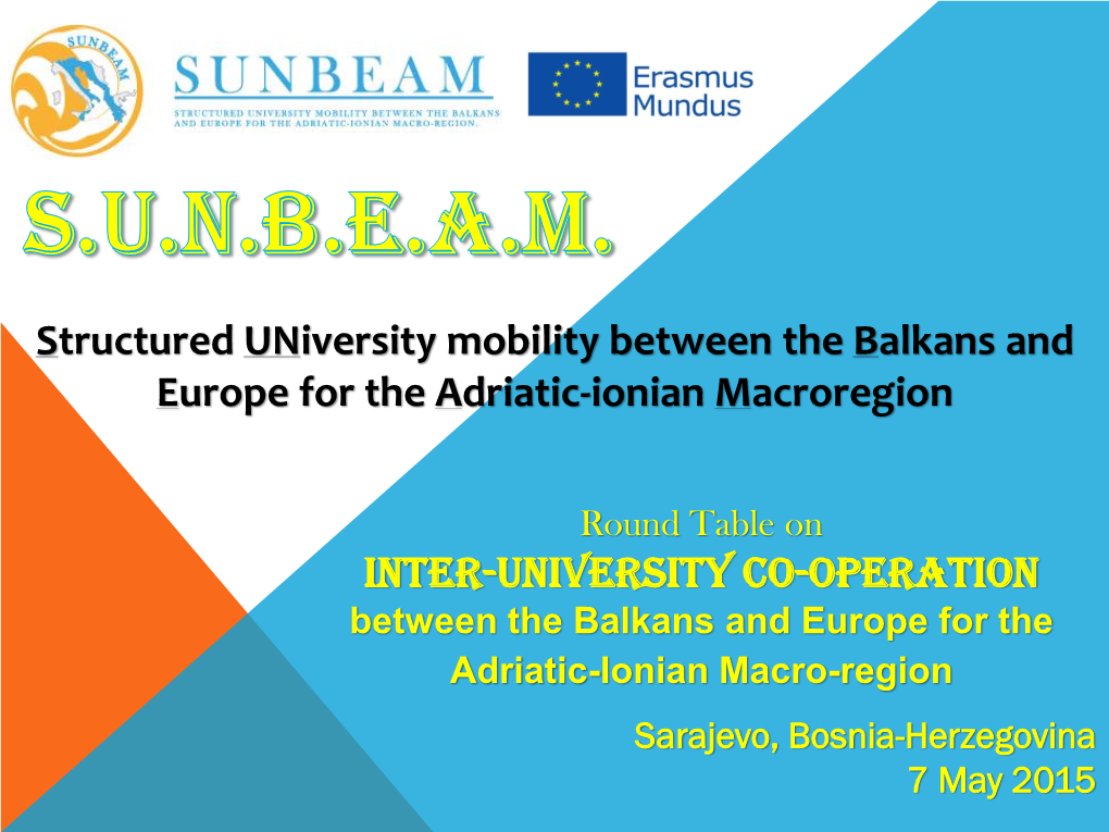 SUNBEAM Is an Erasmus Mundus – Action 2 Project