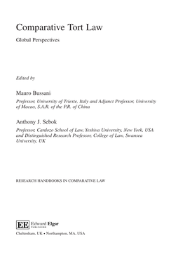 Comparative Tort Law Global Perspectives