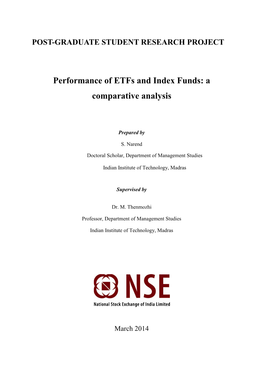 Performance of Etfs and Index Funds: a Comparative Analysis