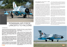 Romanian Air Force Lancer's to Falcons