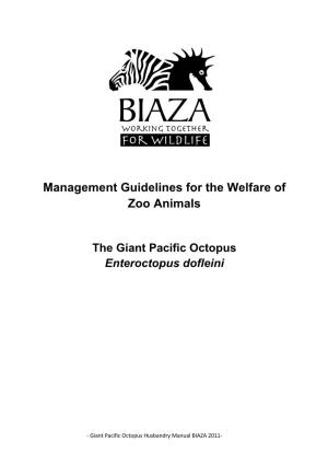 Giant Pacific Octopus Husbandry Manual