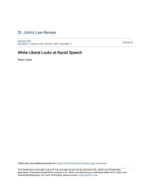 White Liberal Looks at Racist Speech