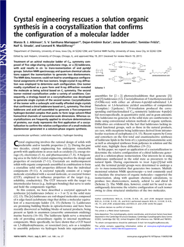 Crystal Engineering Rescues a Solution Organic Synthesis in a Cocrystallization That Confirms the Configuration of a Molecular Ladder