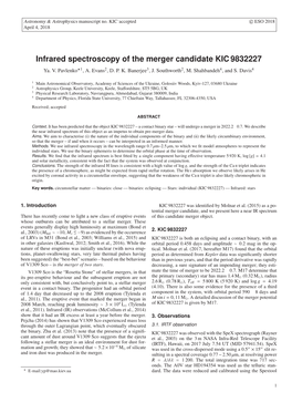 Infrared Spectroscopy of the Merger Candidate KIC 9832227 Ya