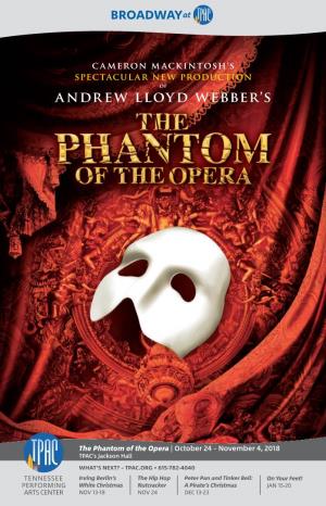 The Phantom of the Opera | October 24 – November 4, 2018 TPAC’S Jackson Hall