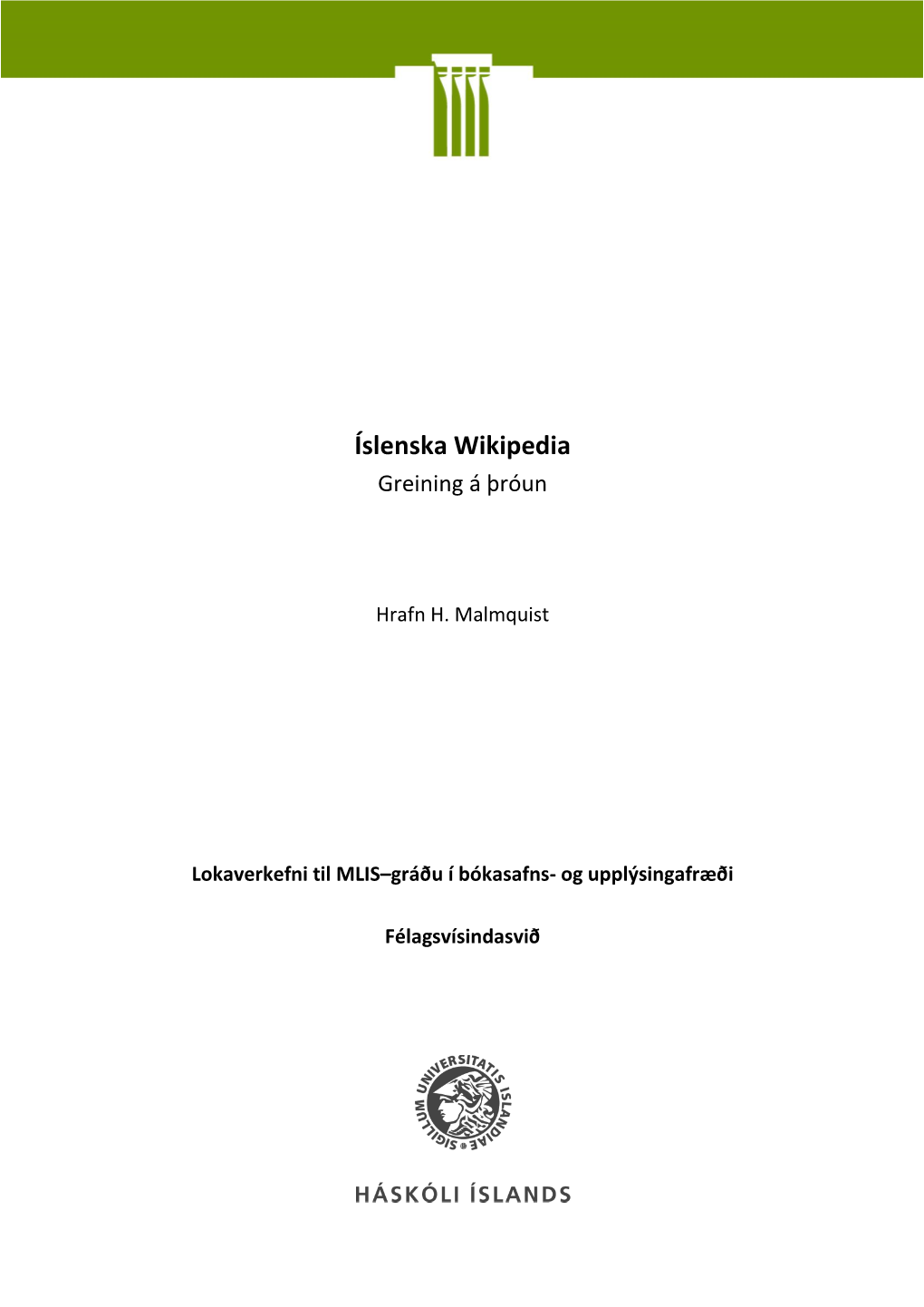 Íslenska Wikipedia Greining Á Þróun