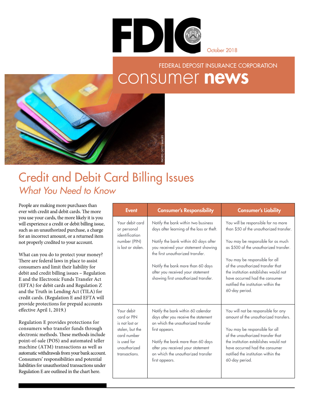 FDIC Consumer News October 2018