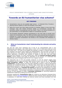 Towards an EU Humanitarian Visa Scheme?