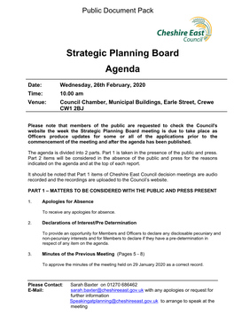 (Public Pack)Agenda Document for Strategic Planning Board, 26/02