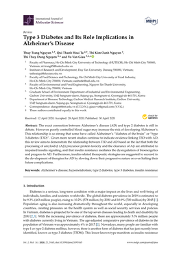 Type 3 Diabetes and Its Role Implications in Alzheimer's Disease