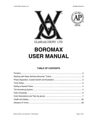 Boromax User Manual