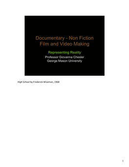 Documentary - Non Fiction Film and Video Making