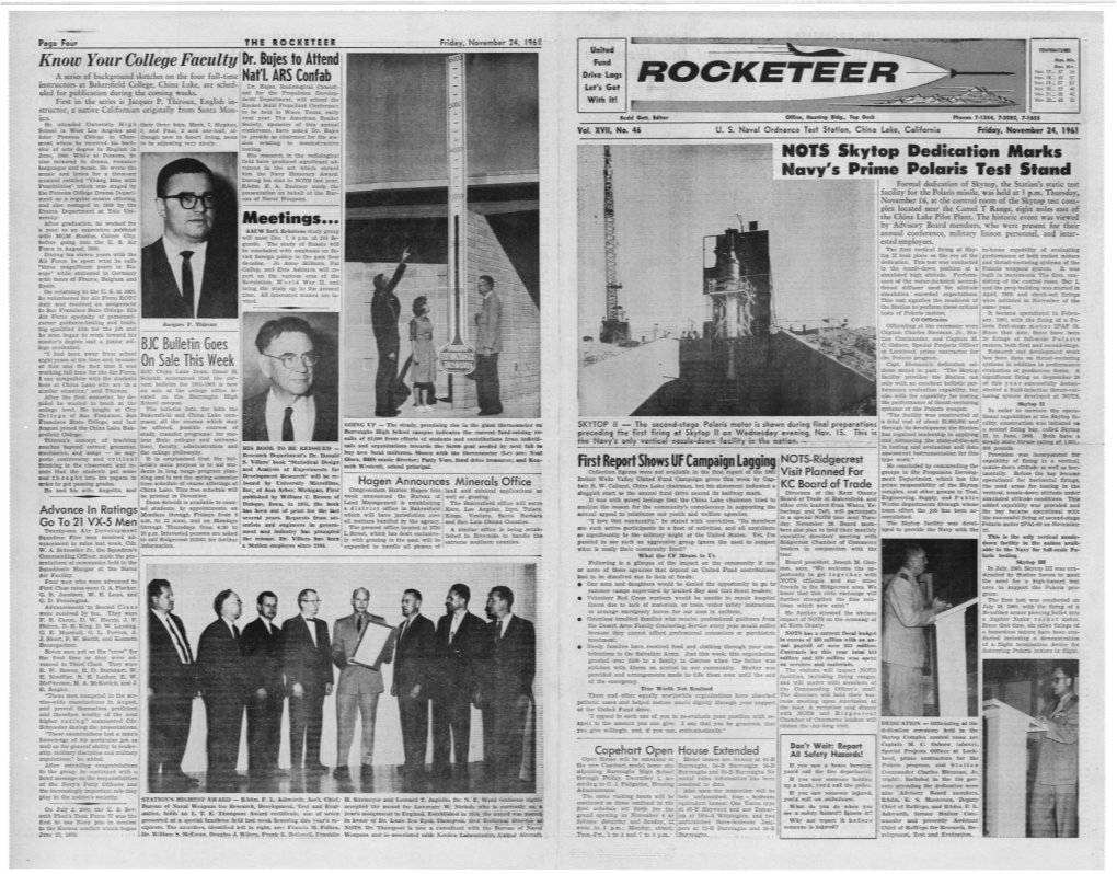 ROCKETEER Friday, November 24, 19611 ' 'United TEMI'emtuie$ Max