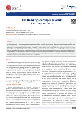 The Budding Scavenger-Juvenile Xanthogranuloma