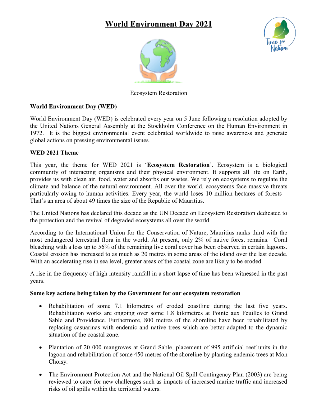 World Environment Day 2021