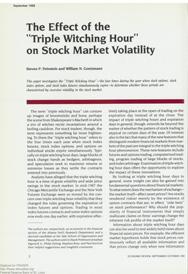 Triple Witching Hour" on Stock Market Volatility
