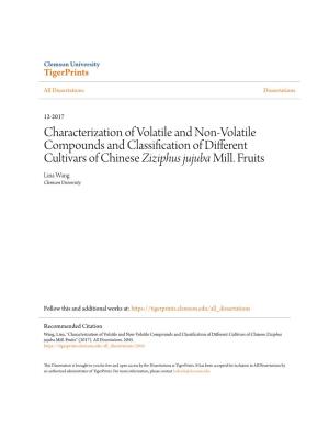 Characterization of Volatile and Non-Volatile Compounds and Classification of Different Cultivars of Chinese Ziziphus Jujuba Mill