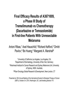 Final Efficacy Results of A3671009