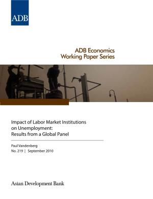 Impact of Labor Market Institutions on Unemployment: Results from a Global Panel