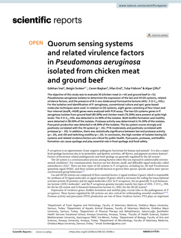 Quorum Sensing Systems and Related Virulence Factors in Pseudomonas