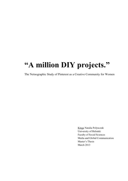 “A Million DIY Projects.”