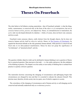 Theses on Feuerbach