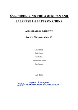 Synchronizing the American and Japanese Debates on China