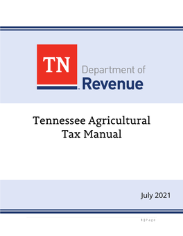 Tennessee Agricultural Tax Manual