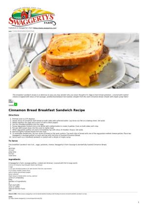 Cinnamon Bread Breakfast Sandwich Recipe