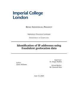 Identification of IP Addresses Using Fraudulent Geolocation Data