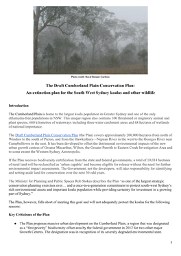 Cumberland Plain Conservation Plan
