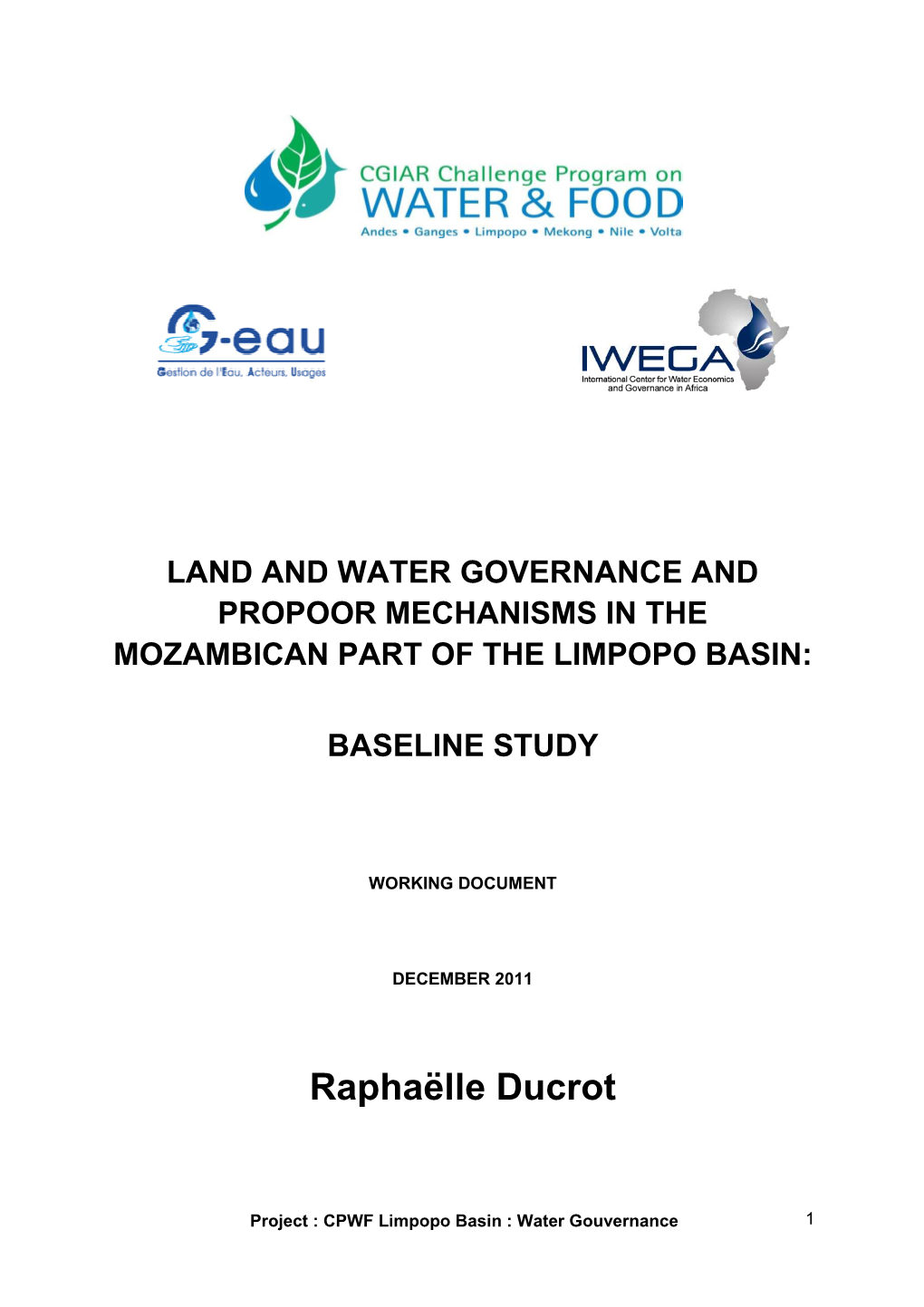 RDUCROT Baseline Report Limpopo Mozambique