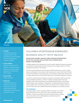 Columbia Sportswear Energizes Business Agility