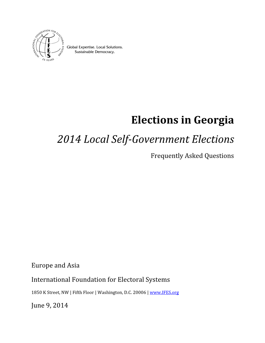 Elections in Georgia 2014 Local Self-Government Elections