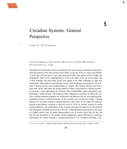 Circadian Systems: General Perspective