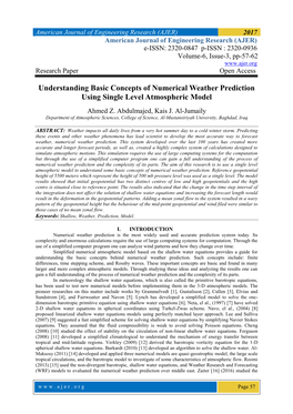 Understanding Basic Concepts of Numerical Weather Prediction Using Single Level Atmospheric Model