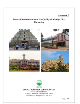 Annexure 2 Status of National Ambient Air Quality of Mandya City